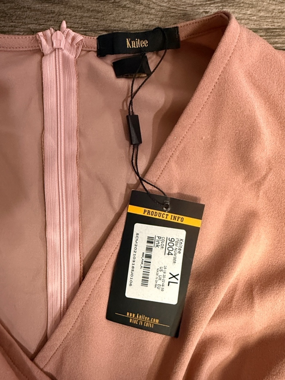 Ruffle-Detail Midi Dress in Dusty Pink - Picture 4 of 4